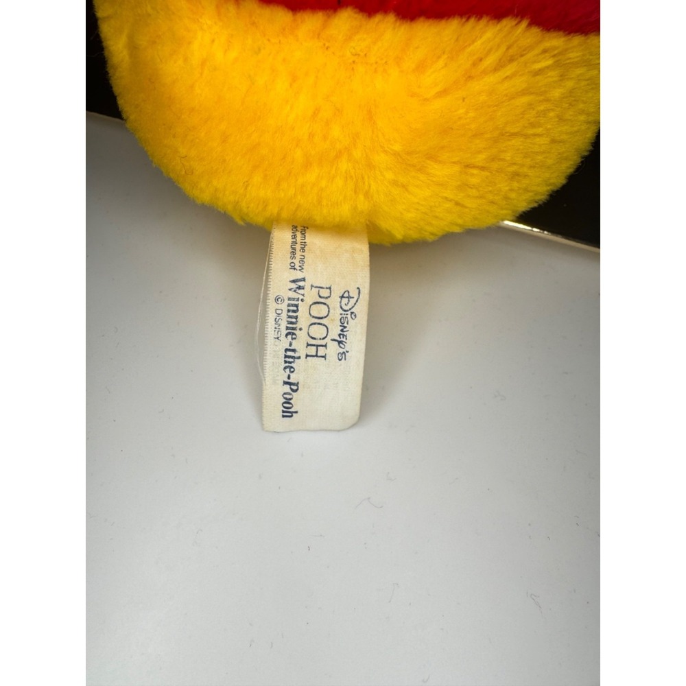 Vintage Disney Winnie the Pooh Plush Bear 9" Classic Red Shirt Stuffed Animal - Picture 3 of 7